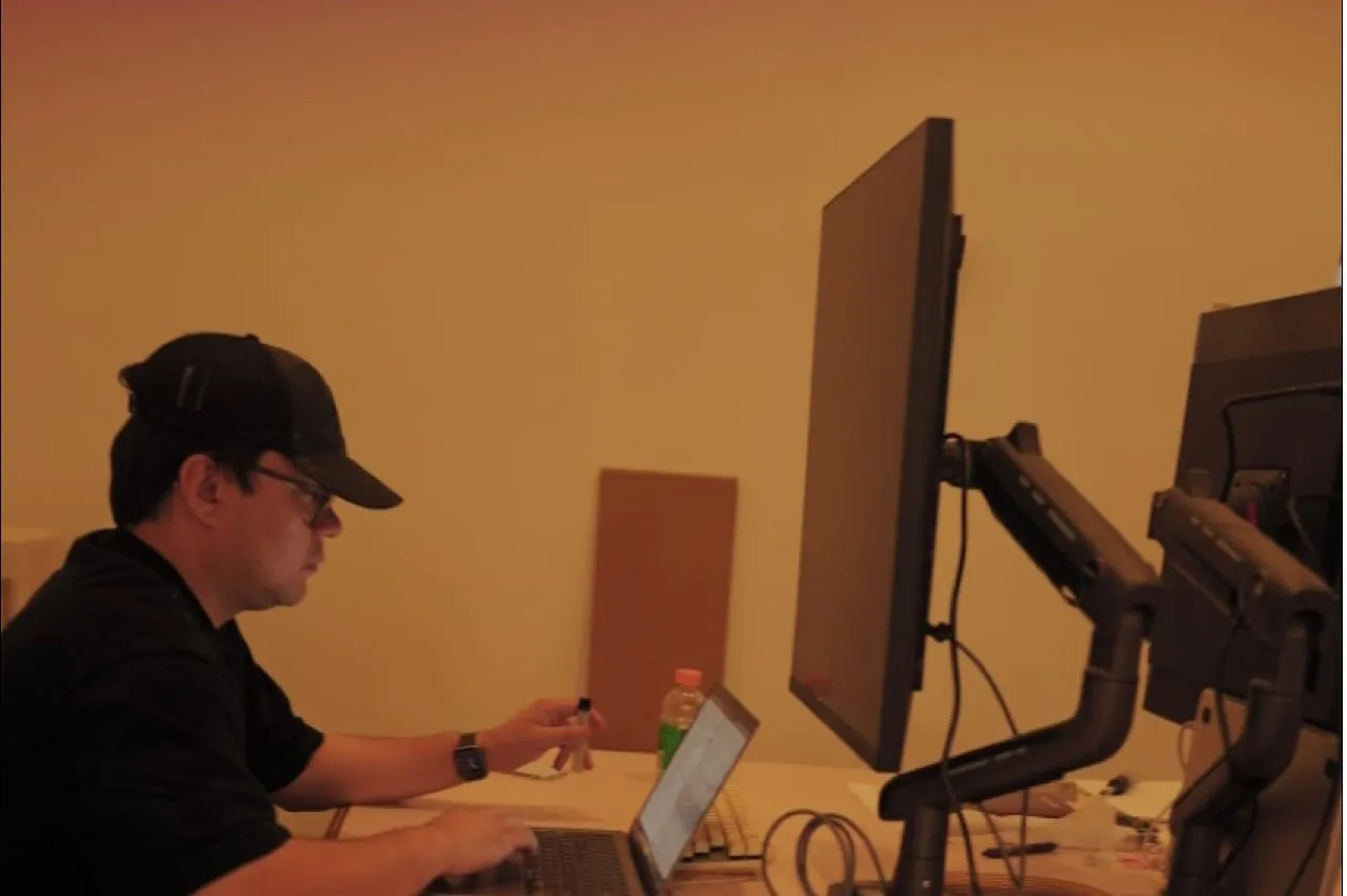 A participant working at a computer station.
